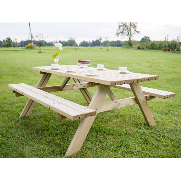 AXI Julie Picknicktafel van hout in Naturel voor max 6 personen Picknick tuin set voor volwassenen in klassiek design