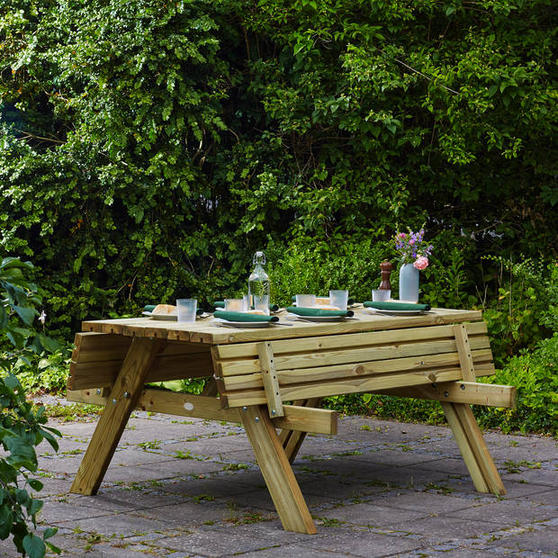 AXI Julie Picknicktafel van hout in Naturel voor max 6 personen Picknick tuin set voor volwassenen in klassiek design