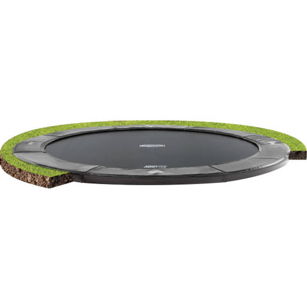 BERG Trampoline Elite - FlatGround - 330 cm - Grijs - met Airflow - Twinspring