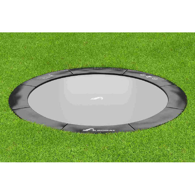 Akrobat Trampoline Primus Flat to the ground - 430 cm - Rond - Zwart