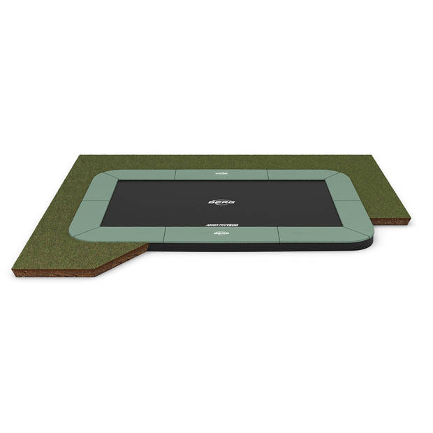 BERG Trampoline Ultim Champion ECO - FlatGround - 410 x 250 cm - Groen - Airflow PRO Springmat - Twinspring