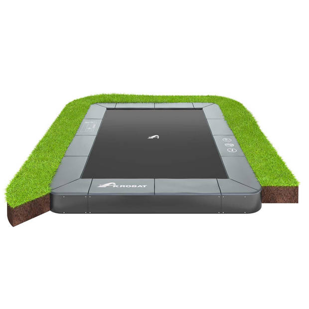 Trampoline AKROBAT ORBIT FLAT 305x183 (10x6ft) Antraciet