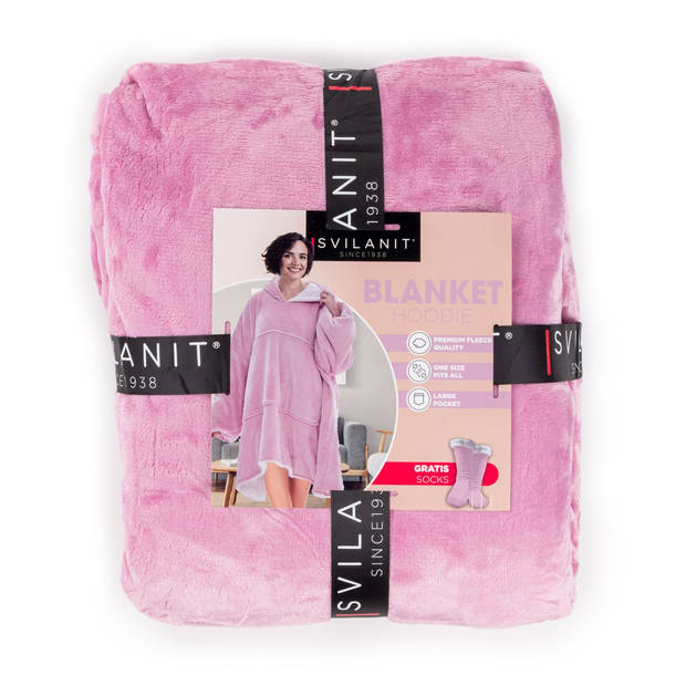 Vitapur - Hoodie deken + sokken - Roze