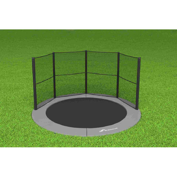 Half Veiligheidsnet Trampoline Akrobat - Geschikt voor Primus en Orbit - 305 cm - Rond - Set - Zwart