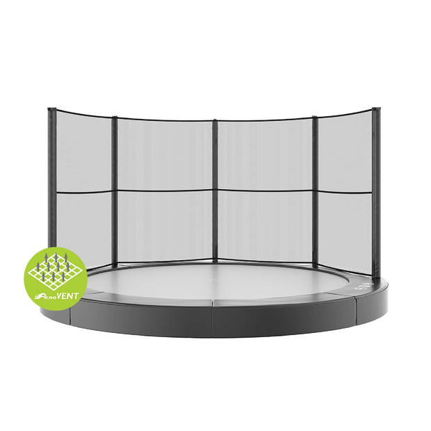 Half Veiligheidsnet Trampoline Akrobat - Geschikt voor Primus en Orbit - 305 cm - Rond - Set - Zwart