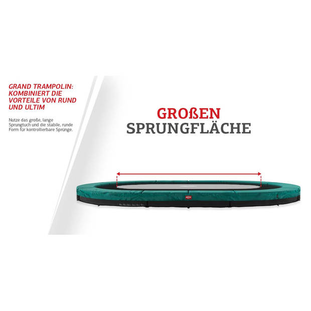 BERG Trampoline Grand Champion met Veiligheidsnet Deluxe- 350 x 250 cm - Ovaal - Grijs
