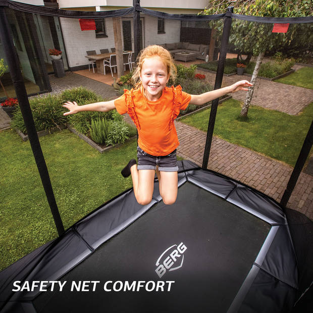 BERG Trampoline Ultim Favorit met Veiligheidsnet - Safetynet Comfort - InGround - 330 x 220 cm - Zwart