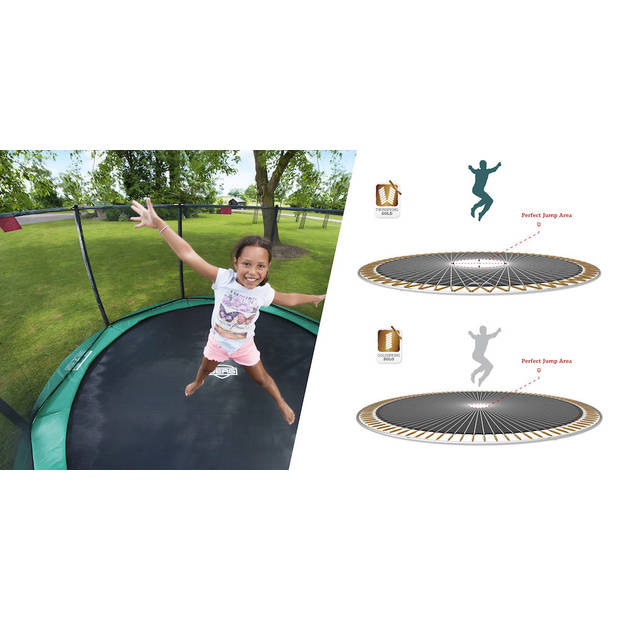 BERG Trampoline Grand Champion met Veiligheidsnet - Safetynet Deluxe - InGround - 470 x 310 cm - Grijs