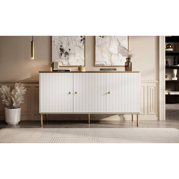 Meubella Dressoir Vanty - Wit - 140 cm