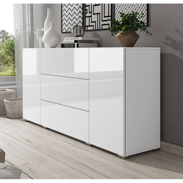 Meubella Dressoir Bonzo - Wit - 150 cm