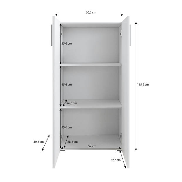 Meubella Dressoir Vida 1 - Wit - 60 cm