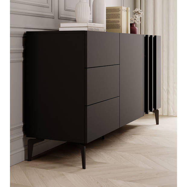 Meubella Dressoir Torres - Antraciet - 150 cm - 3 lades