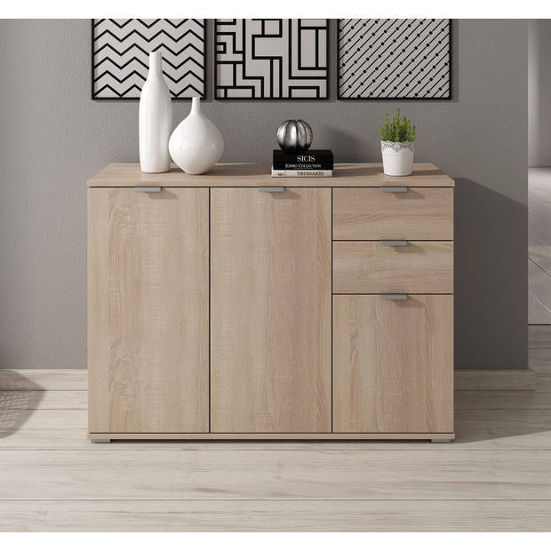 Meubella Dressoir Adita 3 - Licht eiken - 107 cm