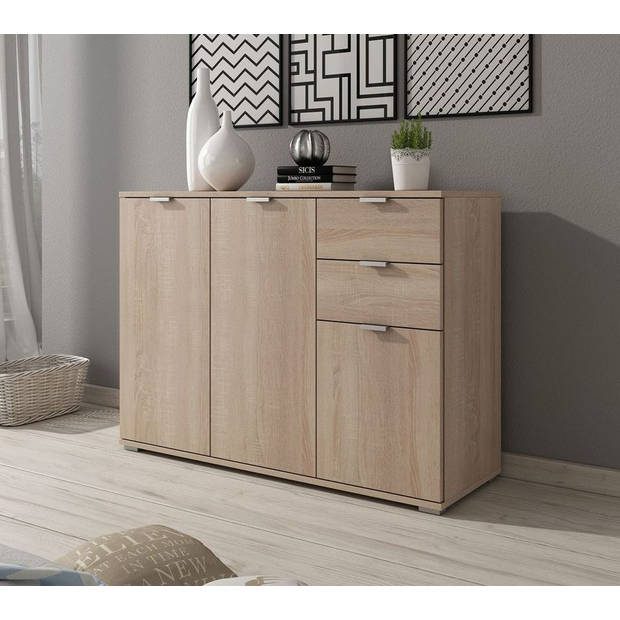 Meubella Dressoir Adita 3 - Licht eiken - 107 cm