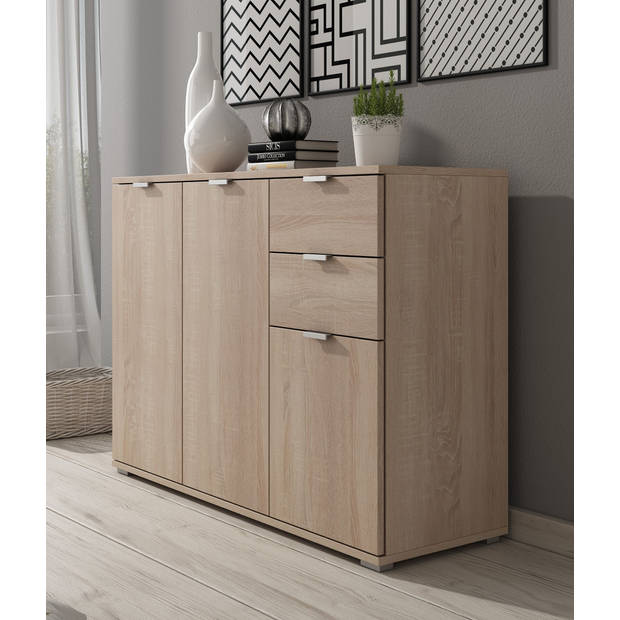 Meubella Dressoir Adita 3 - Licht eiken - 107 cm