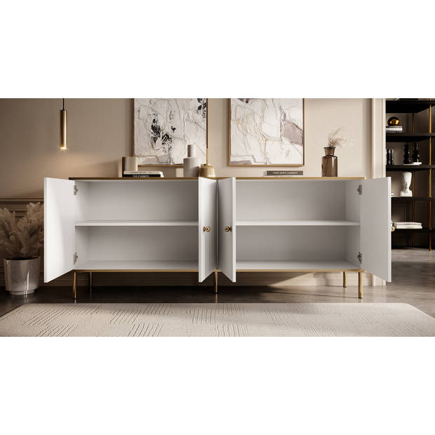 Meubella Dressoir Vanty - Wit - 182 cm