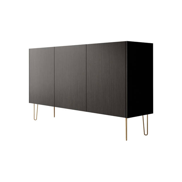 Meubella Dressoir Hacienda - Zwart - 144 cm