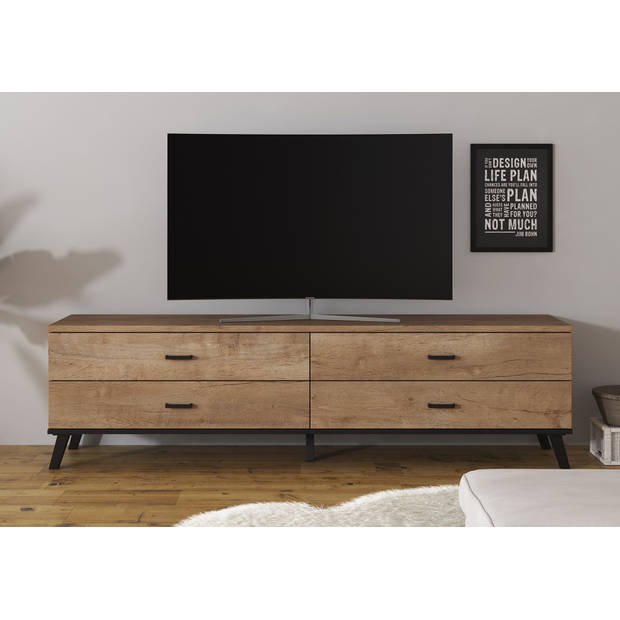 Meubella TV-Meubel Jenny - Eiken - Zwart - 181 cm