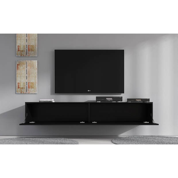 Meubella TV-Meubel Flame XL - Zwart - 180 cm