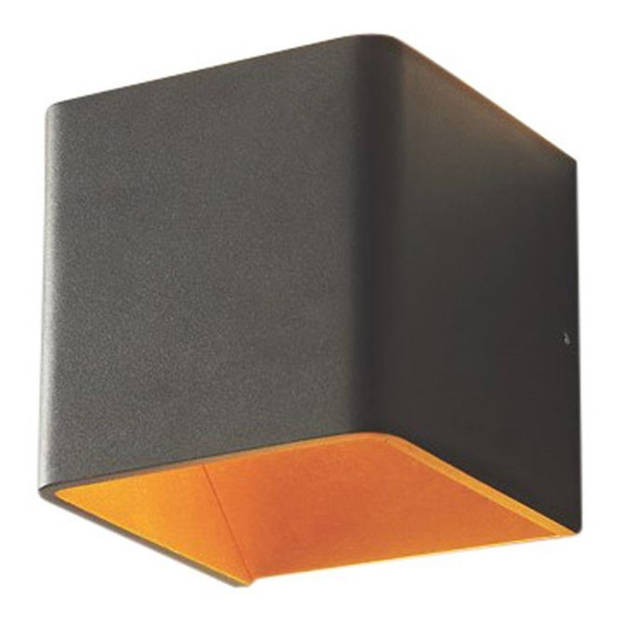 Artdelight Wandlamp Fulda 10x10 cm goud zwart