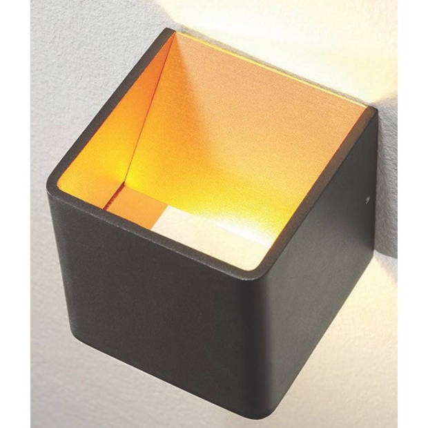 Artdelight Wandlamp Fulda 10x10 cm goud zwart