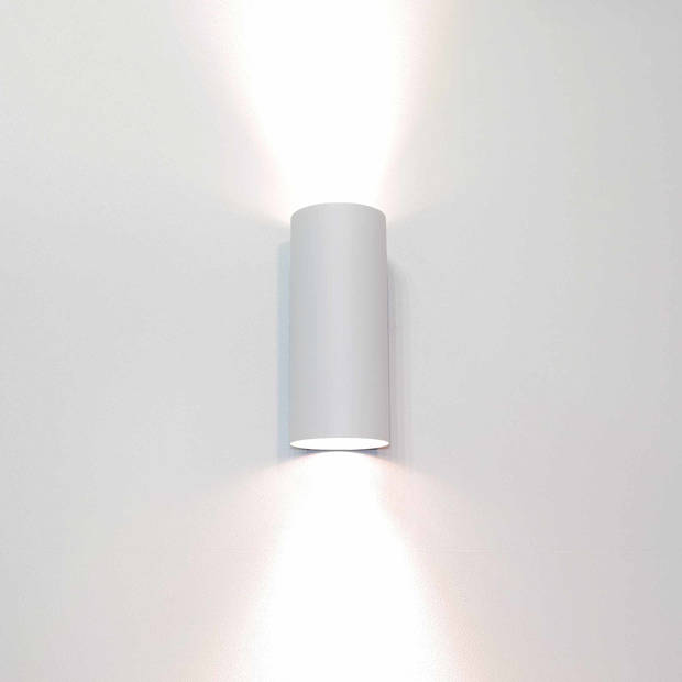 Artdelight Wandlamp Roulo 2 lichts H 15,4 Ø 6,5 cm wit