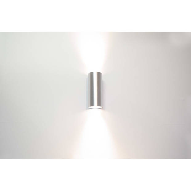 Artdelight Wandlamp Roulo 2 lichts H 15,4 Ø 6,5 cm aluminium