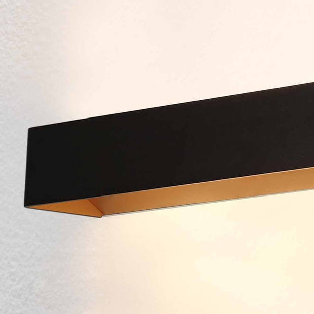 Artdelight Wandlamp Mainz XL 50 x 7 cm zwart goud