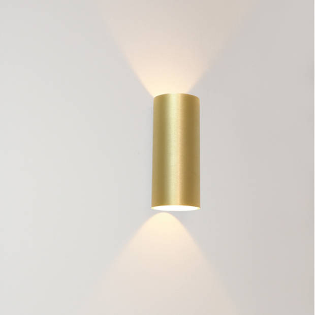 Artdelight Wandlamp Brody 2 lichts H 18 cm mat goud