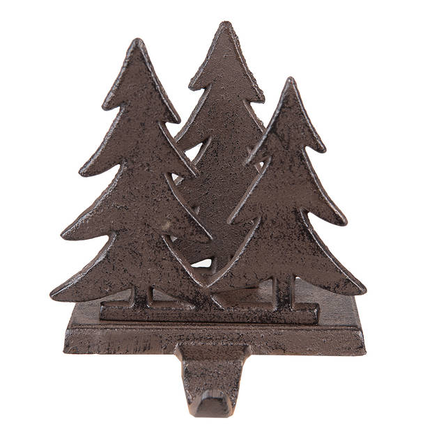 Clayre & Eef Haak Kerstsok Kerstbomen 13x12x16 cm Bruin Ijzer Bruin