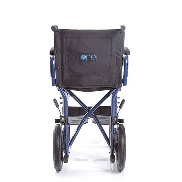 Moretti opvouwbare transportrolstoel - afneembare armleuningen en voetsteunen - blauw