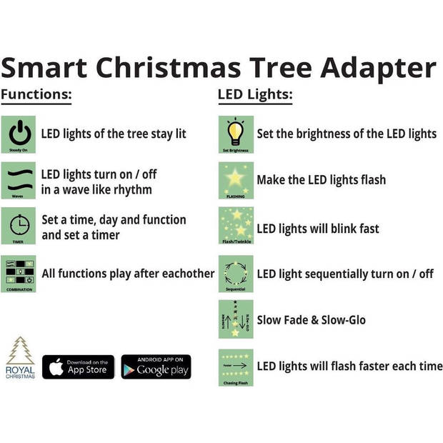 Royal Christmas Kunstkerstboom Alaska Slank 240cm met LED + Smart Adapter