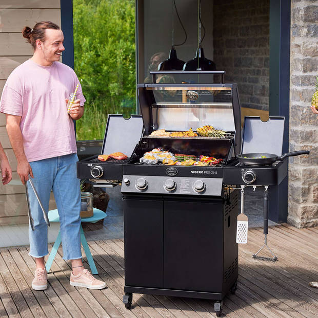 Rösle Barbecue - Barbecue Gas Videro Pro G3-S Vario+ 30 mbar (Model 2023) - Roestvast Staal - Zwart