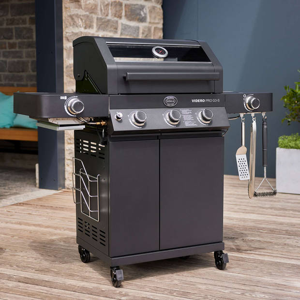 Rösle Barbecue - Barbecue Gas Videro Pro G3-S Vario+ 30 mbar (Model 2023) - Roestvast Staal - Zwart