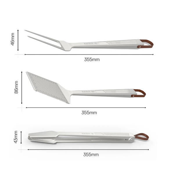 Everdure - Quantum Gereedschapsset Set van 3 Stuks - Roestvast Staal - Zilver