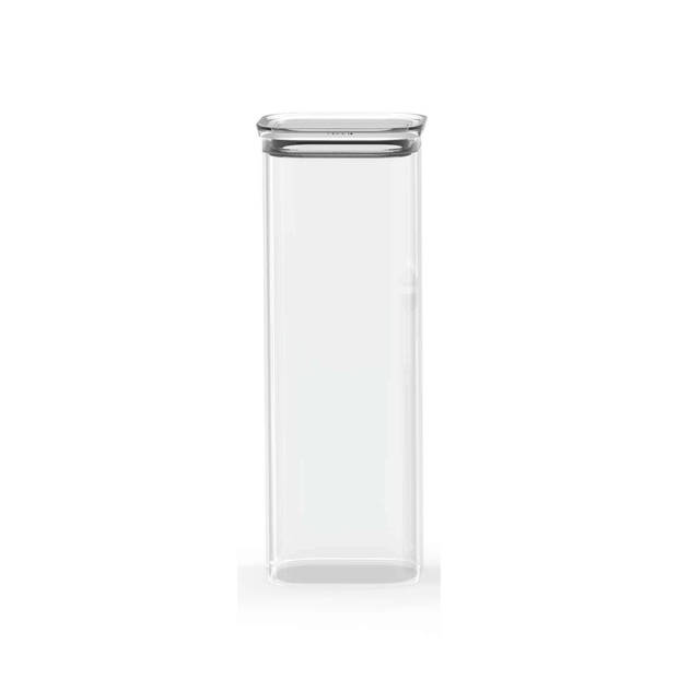 Pebbly - Vershouddoos Vierkant 2200 ml met Glazen Deksel - Borosilicaatglas - Transparant