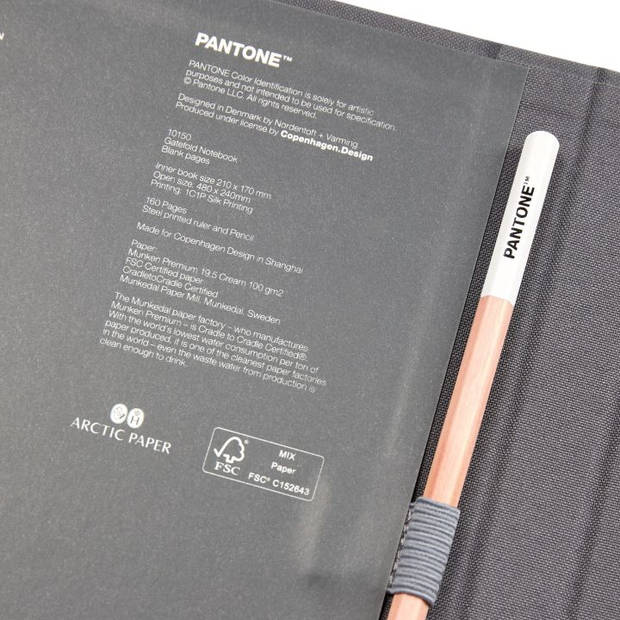 Copenhagen Design - Notitieboek Gelinieerd met Potlood - Grey 7540 C - Papier - Grijs