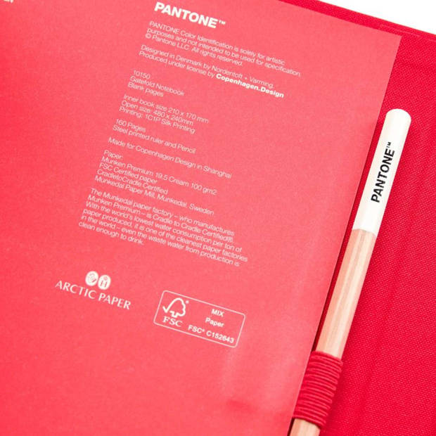 Copenhagen Design - Notitieboek met Potlood - Red 199 C - Papier - Rood