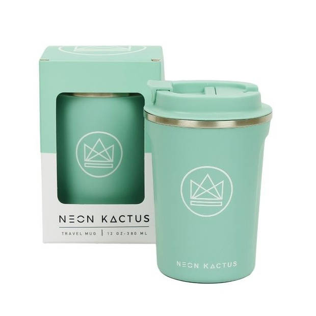 Neon Kactus - Reisbeker 380 ml Free Spirit - Roestvast Staal - Groen