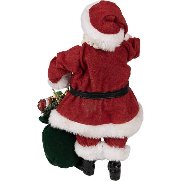 HAES DECO - Kerstman deco Figuur 16x8x28 cm - Rood - Kerst Figuur, Kerstdecoratie