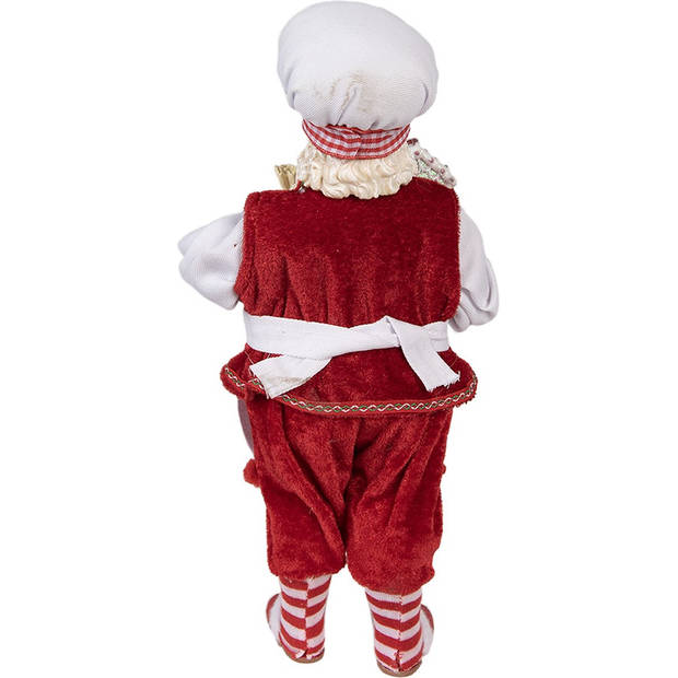 HAES DECO - Kerstman deco Figuur 16x8x28 cm - Rood - Kerst Figuur, Kerstdecoratie