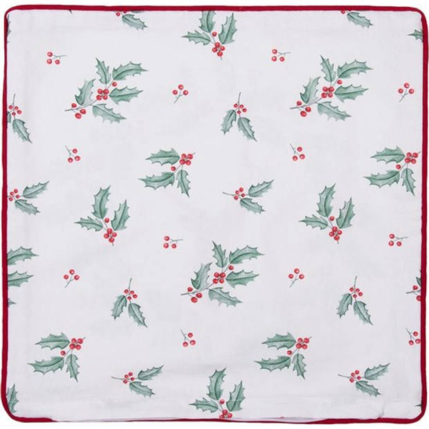 HAES DECO - Kerst Kussenhoes 40x40 cm - Rood - Collectie: Holly Christmas - Sierkussen, Kussenhoes