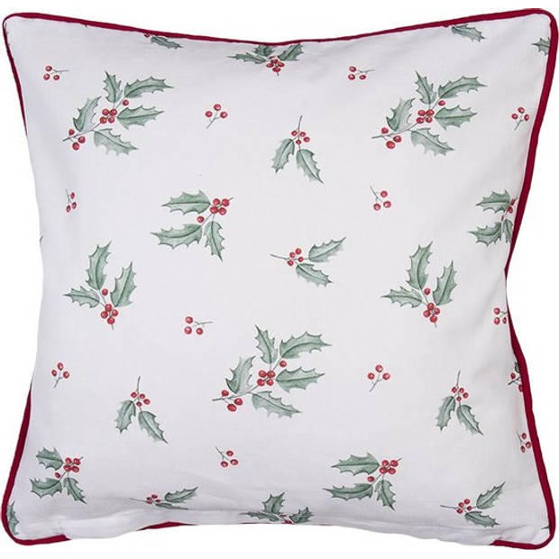 HAES DECO - Kerst Kussenhoes 40x40 cm - Rood - Collectie: Holly Christmas - Sierkussen, Kussenhoes