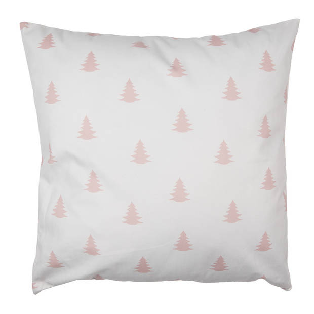 HAES DECO - Kerst Kussenhoes 45x45 cm - Roze - Collectie: Sweet and cosy - Sierkussen, Kussenhoes