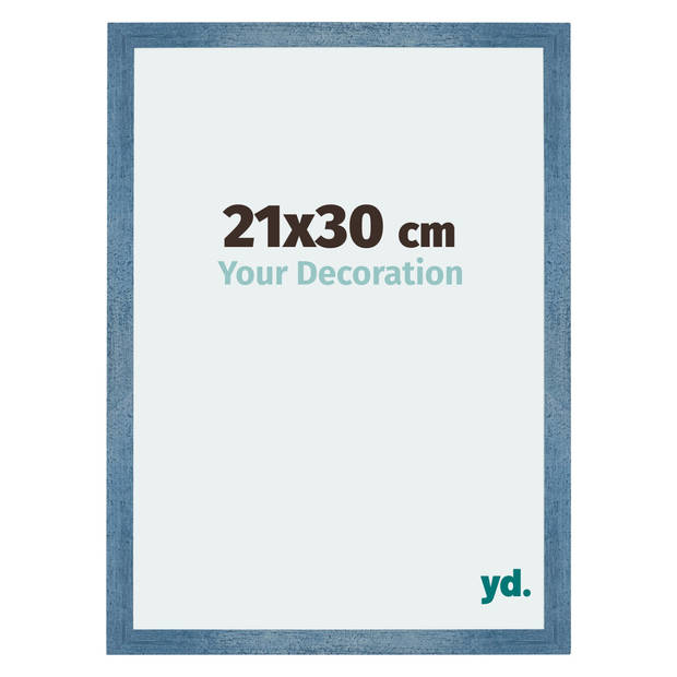 Fotolijst 21x30cm Helder Blauw Geveegd MDF Mura