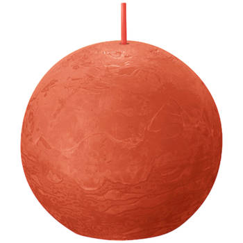Bolsius rustieke kleine stompkaars boule ø7.6cm earthy orange