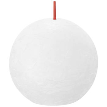 Bolsius rustieke kleine stompkaars boule ø7.6cm cloudy white