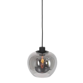 Steinhauer hanglamp Lotus - zwart - glas - 25 cm - E27 fitting - 1897ZW