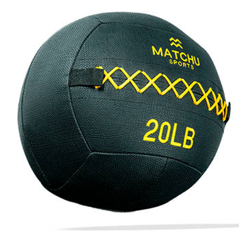 Matchu Sports Wall Ball 9kg - Zwart / Geel - Ø 36 cm