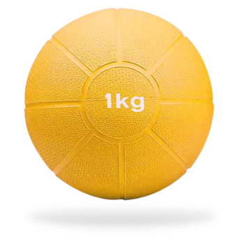 Matchu Sports Medicine ball 1kg - Geel - Ø 19cm - Massief rubber